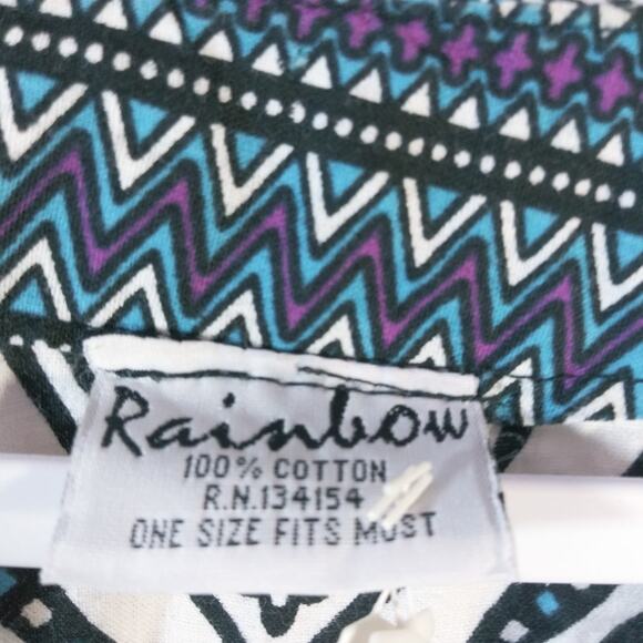 Rainbow Pink Boho Printed Cotton Maxi Dress Pockets Size OSFM - Picture 7 of 10